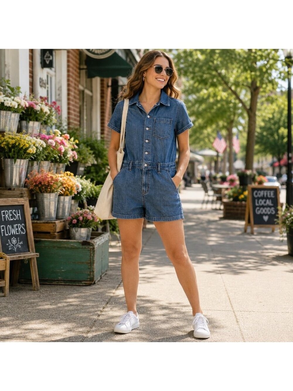 Levis Womens Heritage Denim Romper Size M Utility Medium Wash Western Ranch Jean
